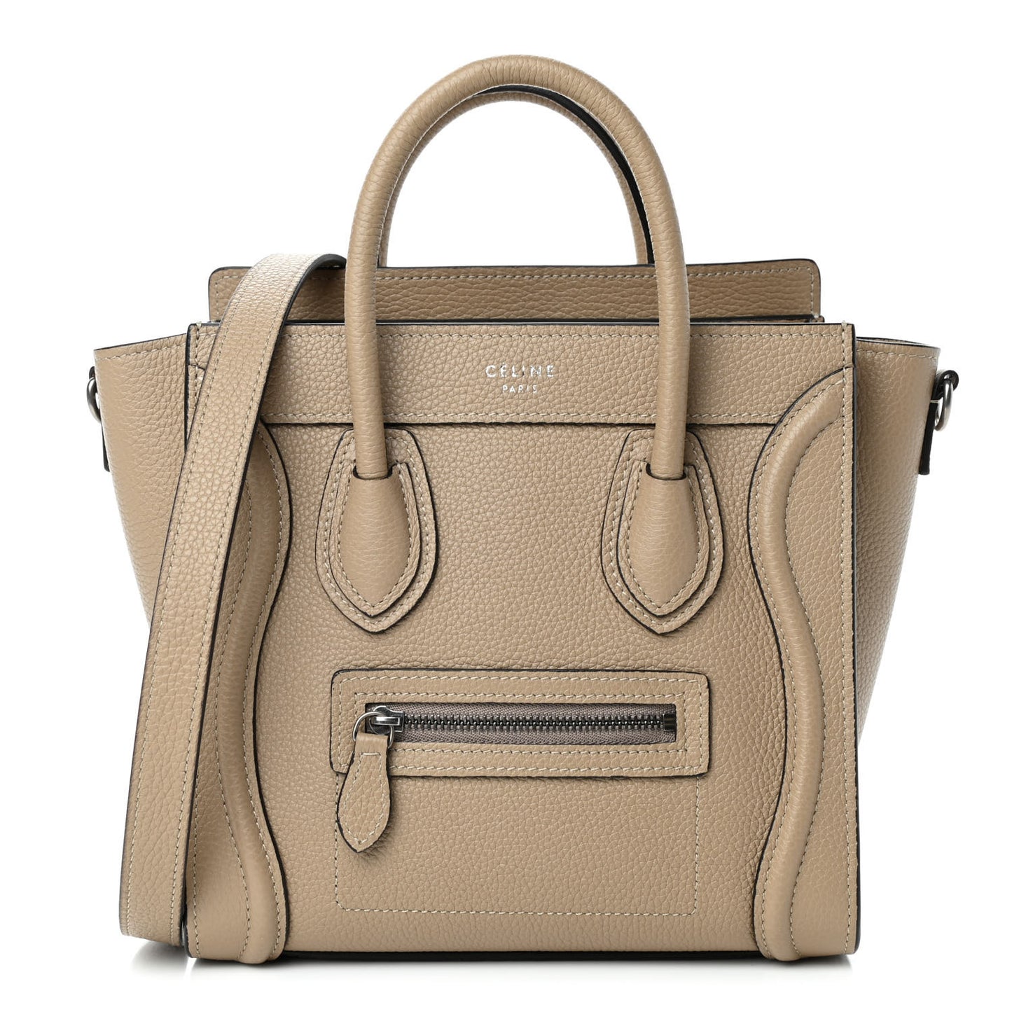 Drummed Calfskin Nano Luggage Dune