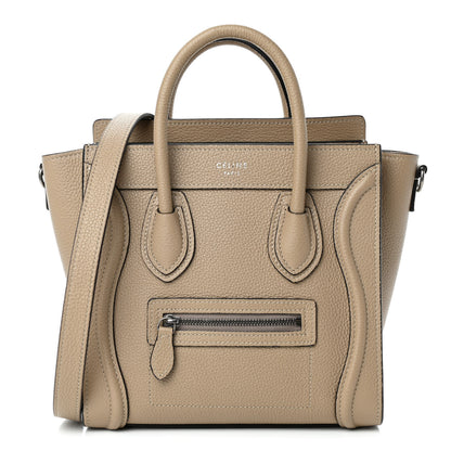 Celine Drummed Calfskin Nano Luggage Dune 1 of 4