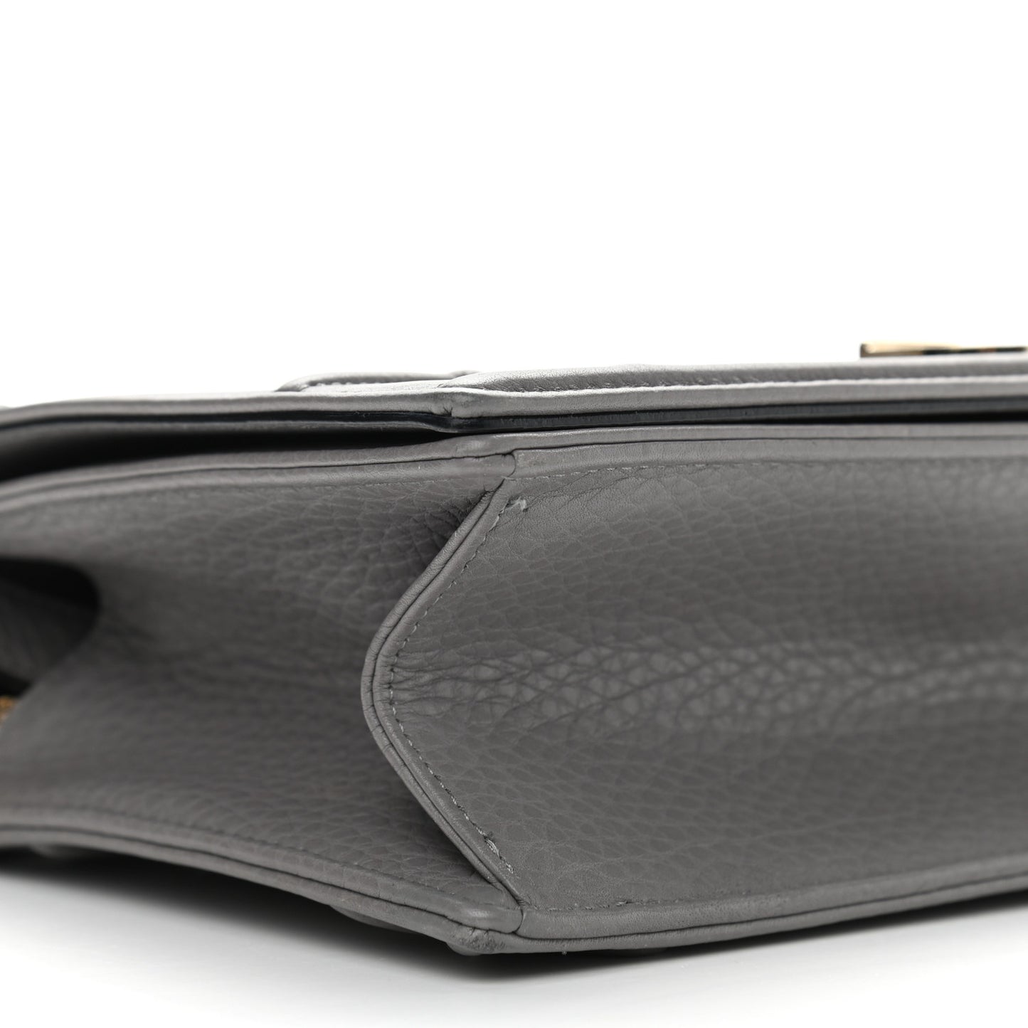 Grained Calfskin Medium Diorama Flap Bag Grey