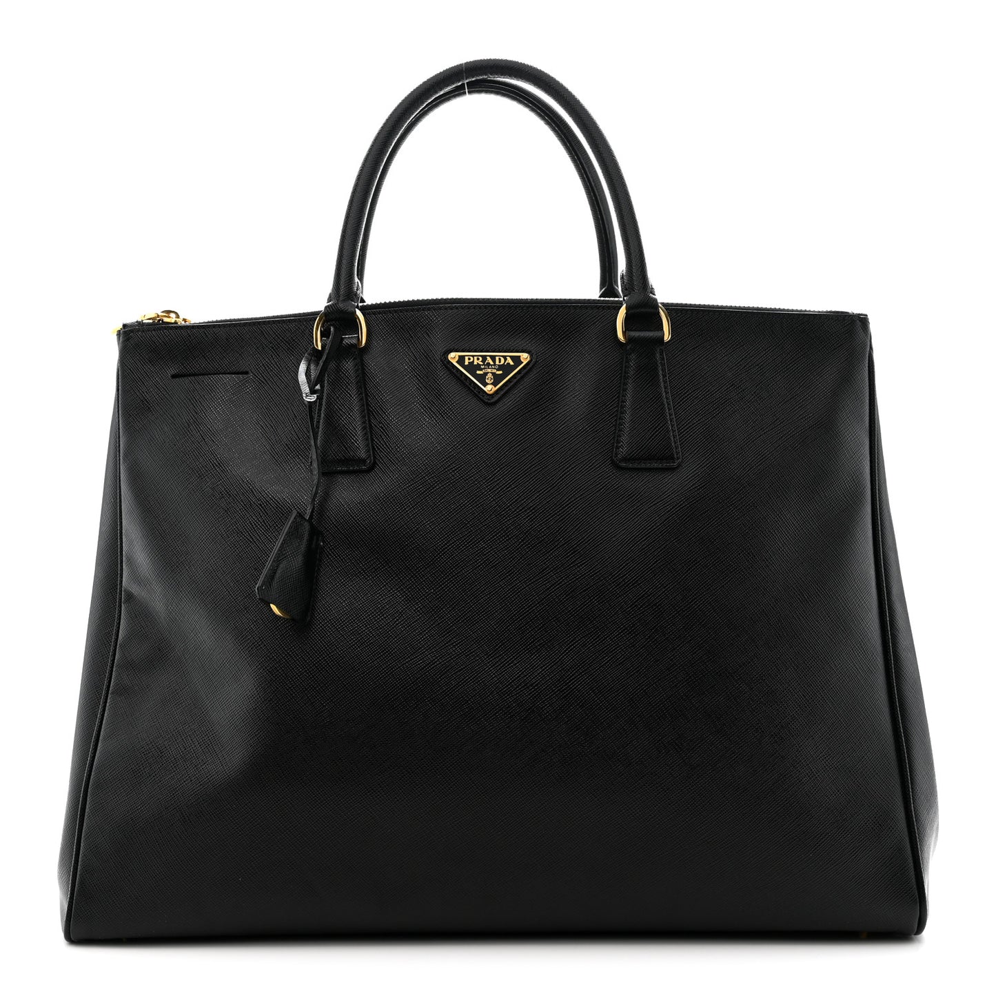 Saffiano Lux Extra Large Galleria Double Zip Tote Black