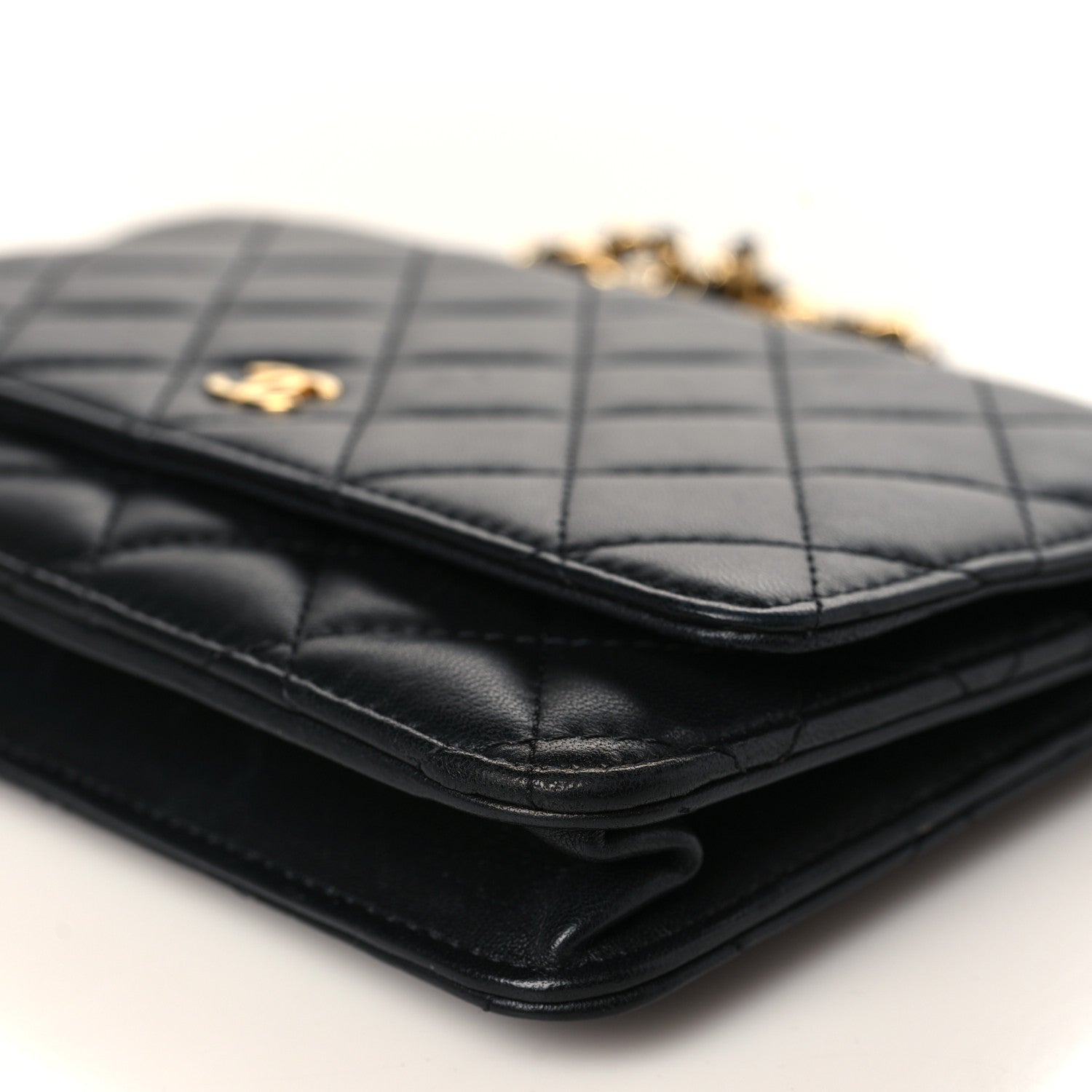 Chanel Lambskin Quilted Wallet On Chain WOC Black 10 of 10