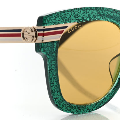Gucci Acetate Square Frame Web Glitter GG0281SA Sunglasses Green 8 of 8