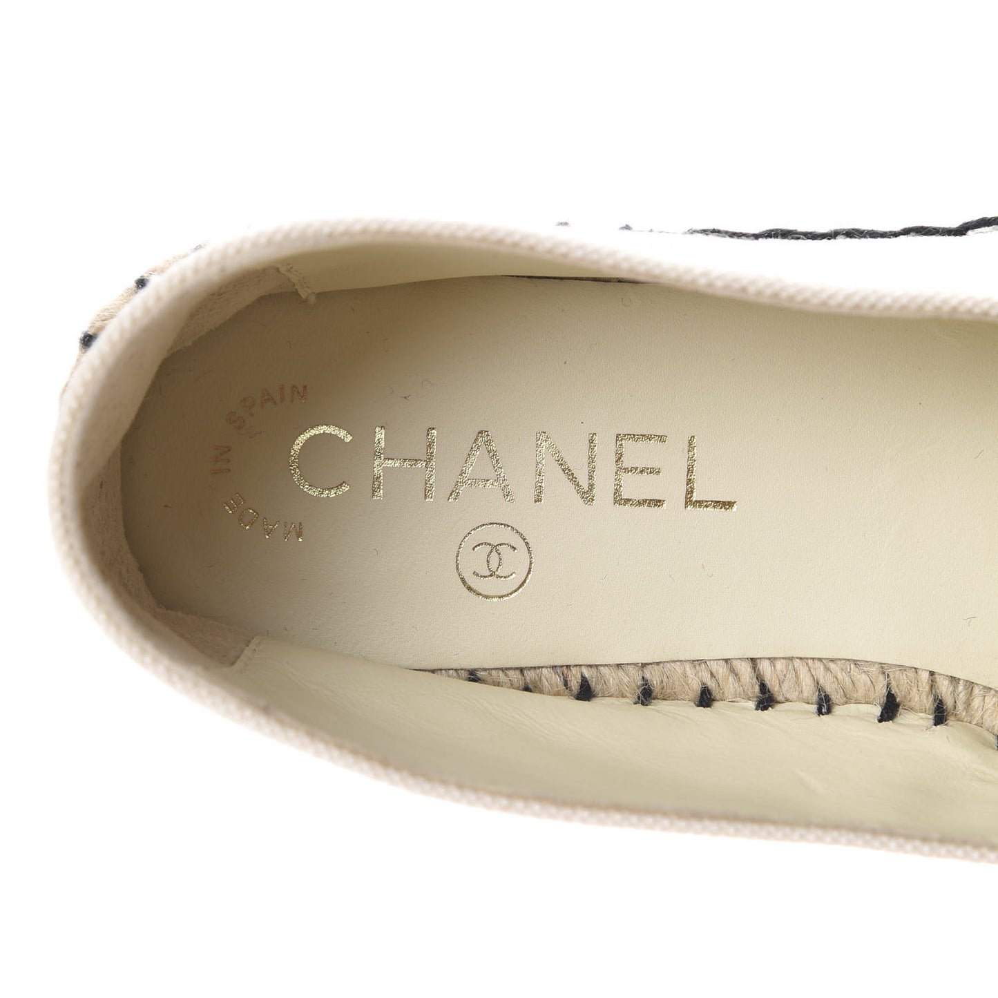 Fabric Biarritz CC Espadrilles 38 Beige Black