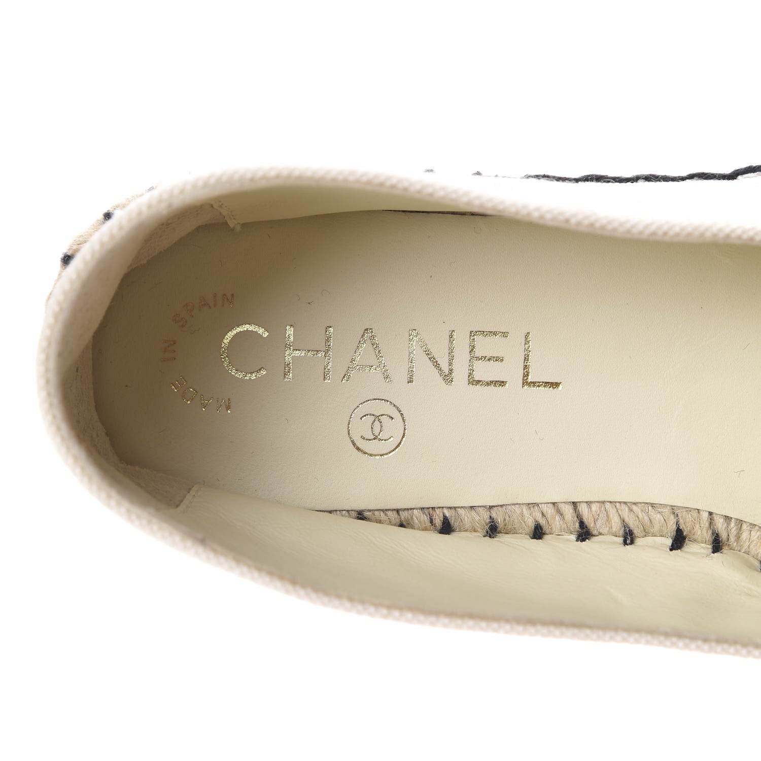 Chanel Fabric Biarritz CC Espadrilles 38 Beige Black 9 of 10