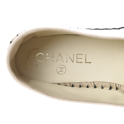 Chanel Fabric Biarritz CC Espadrilles 38 Beige Black 9 of 10