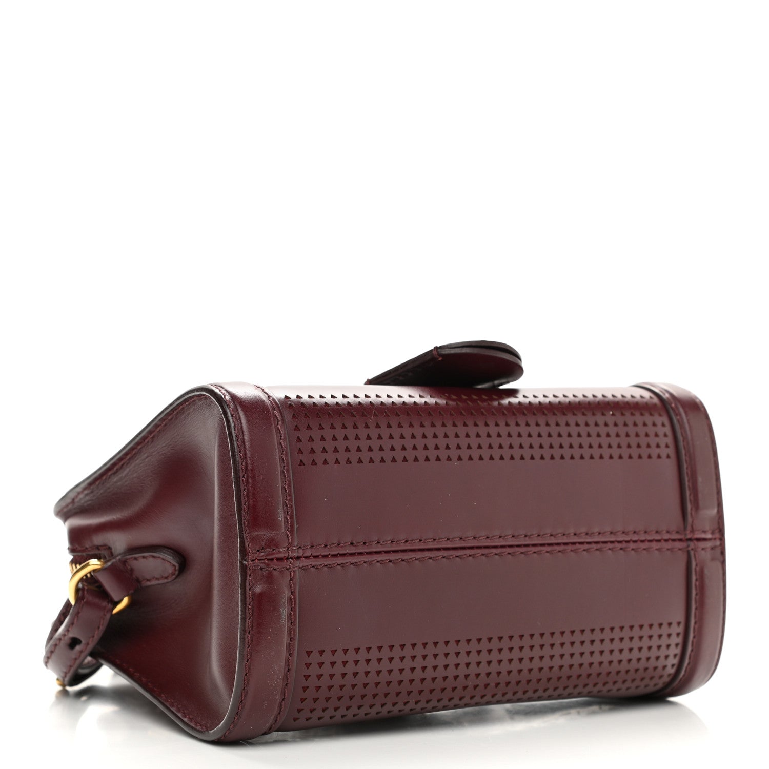 Alexander McQueen Studded Mini Padlock Zip Around Tote Bordeaux 4 of 10