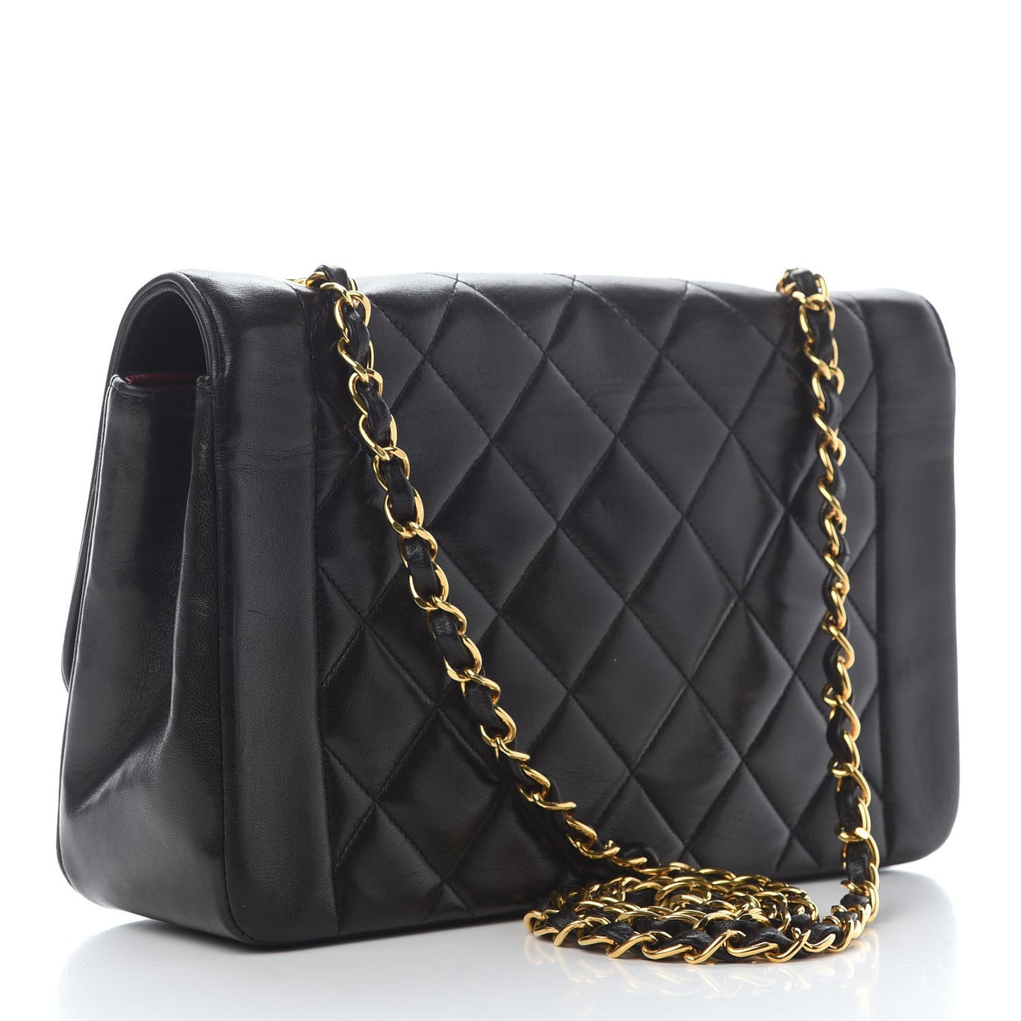 Lambskin Quilted Medium Single Flap Black