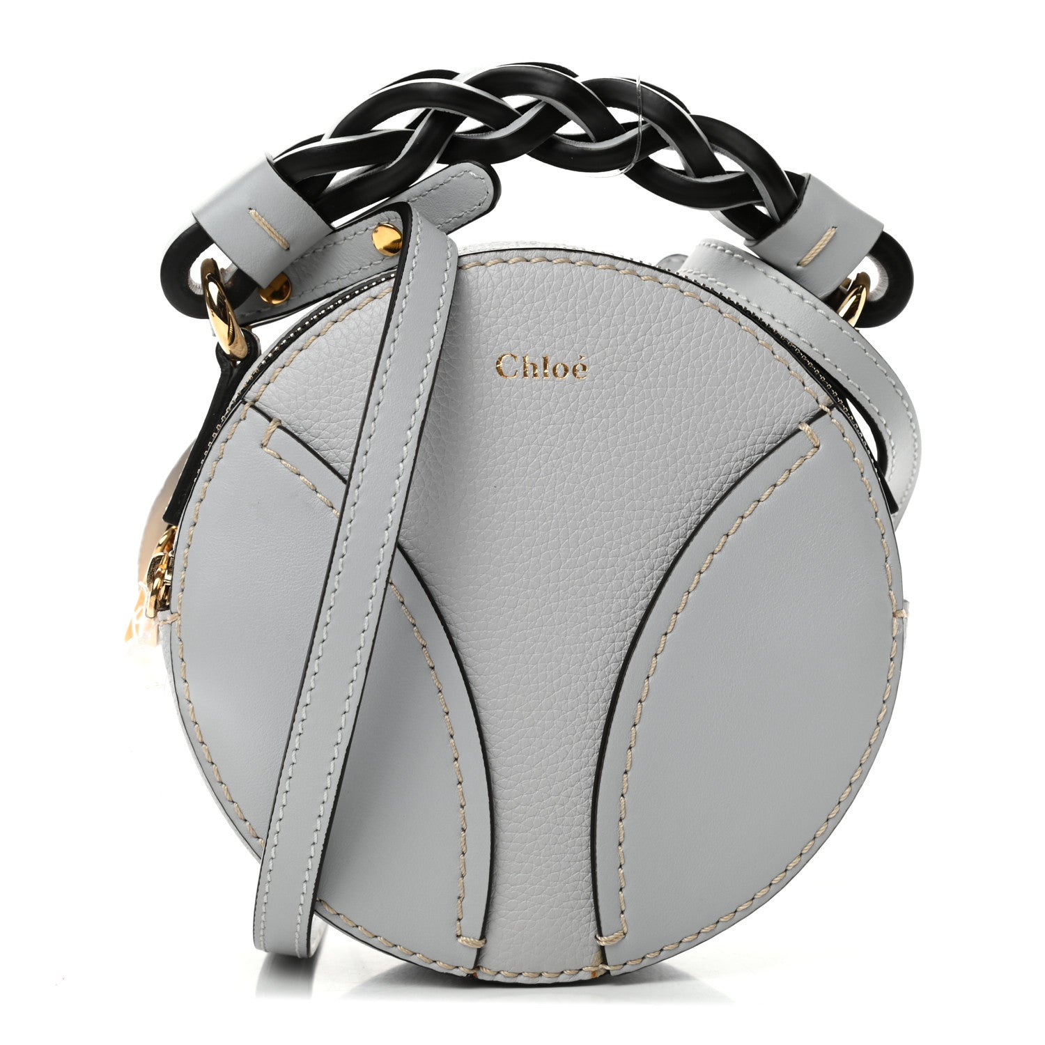 Chloe Grained Shiny Calfskin Mini Round Daria Bag Light Cloud 1 of 4