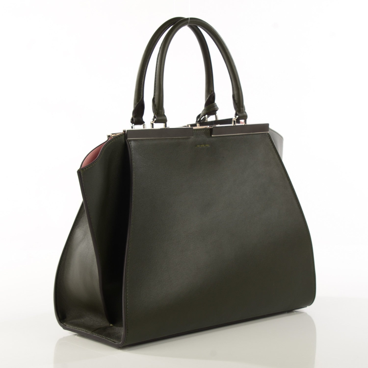 Fendi Vitello Dolce Marmol Shiny Nappa Petite 3Jours Tote Verde Prato 3 of 8