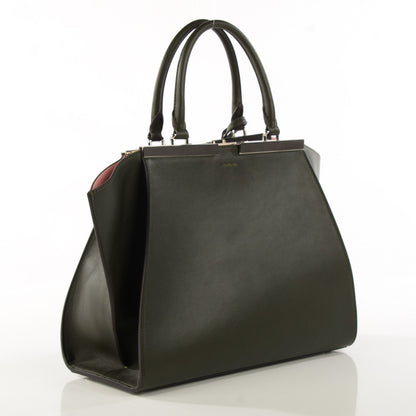 Fendi Vitello Dolce Marmol Shiny Nappa Petite 3Jours Tote Verde Prato 3 of 8