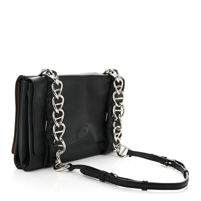 Prada Vitello Soft Chain Flap Bag Black 3 of 10
