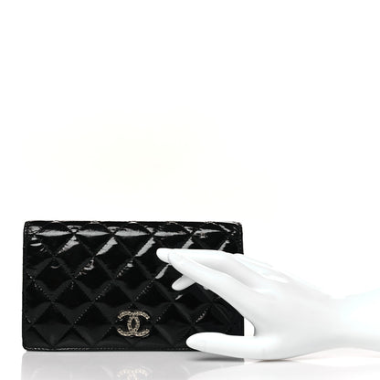 Chanel Patent Quilted Brilliant Yen Wallet Black 2 of 10