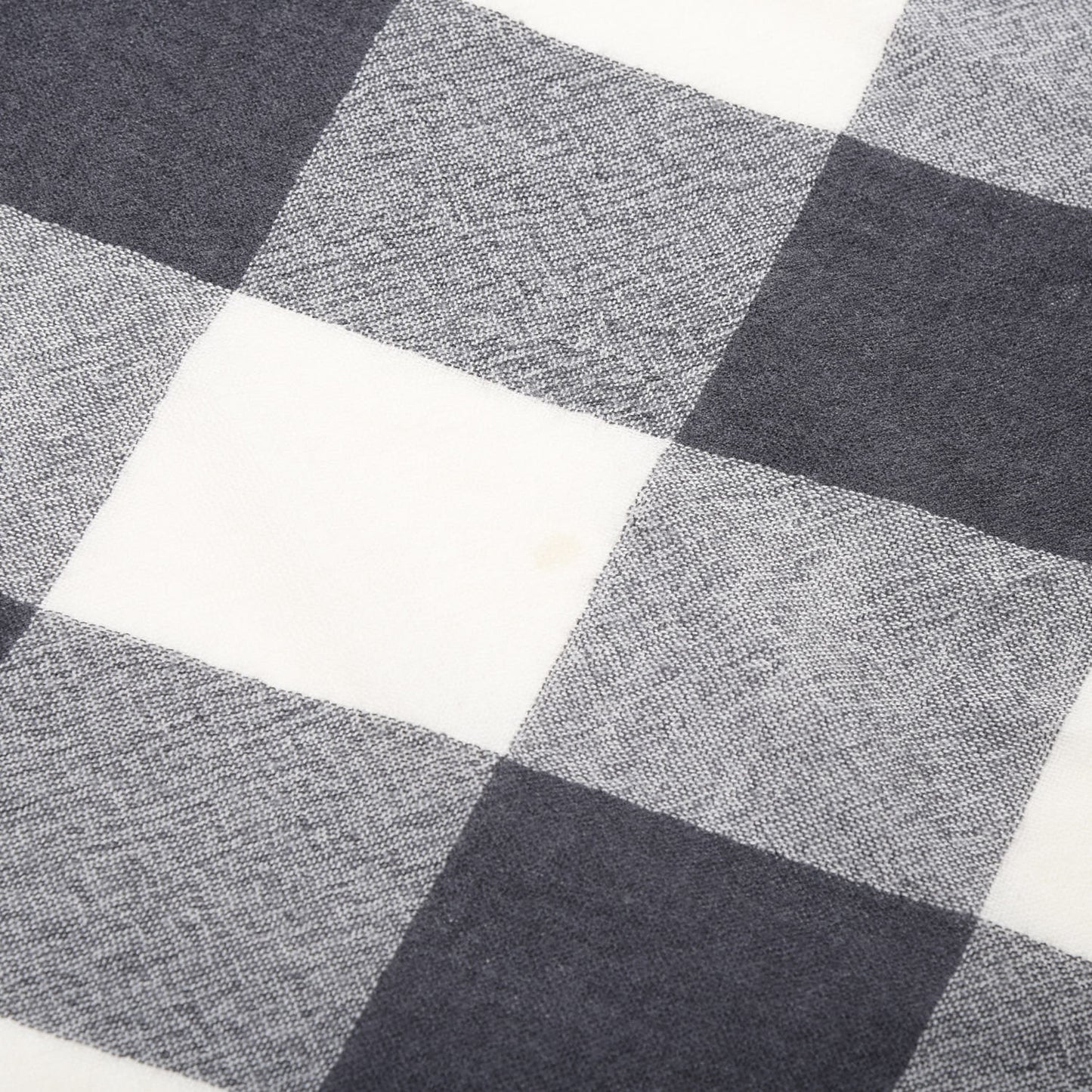 Wool Silk Gauze Giant Check Lightweight Scarf Stone