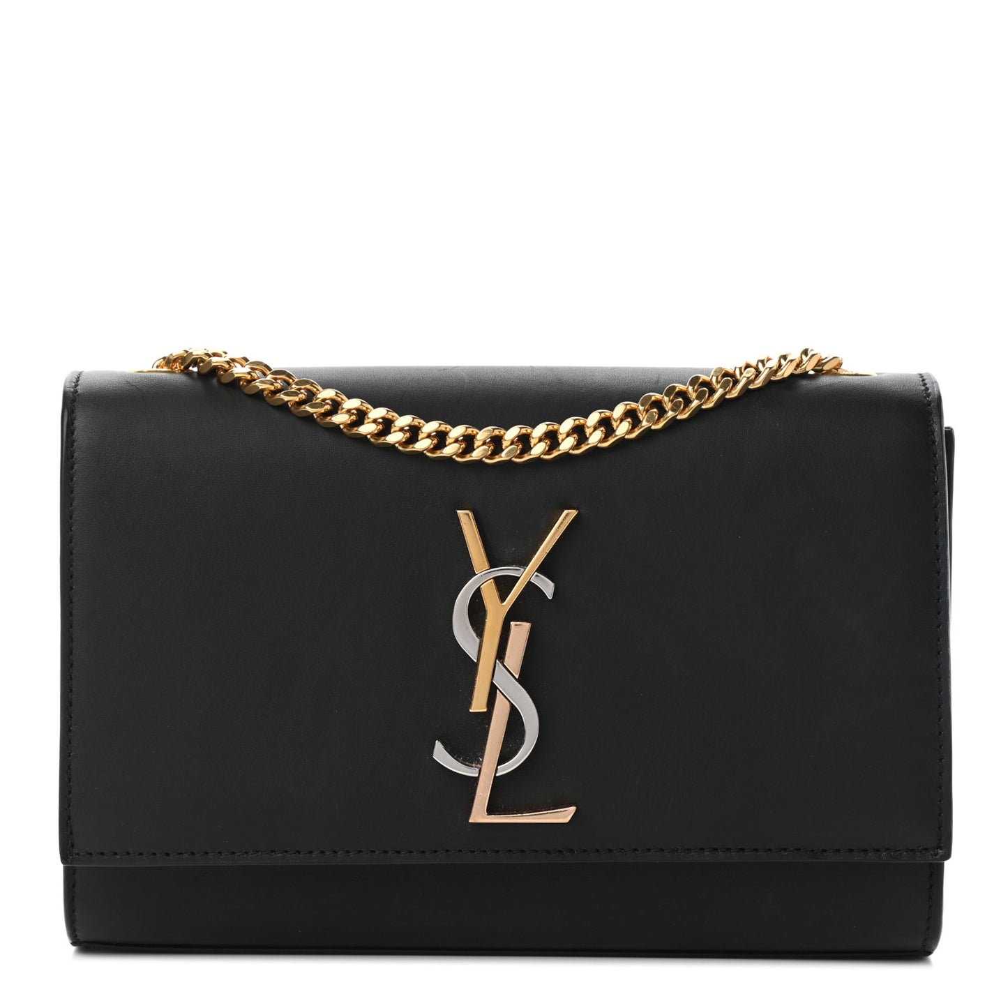 Calfskin Small Monogram Kate Satchel Black