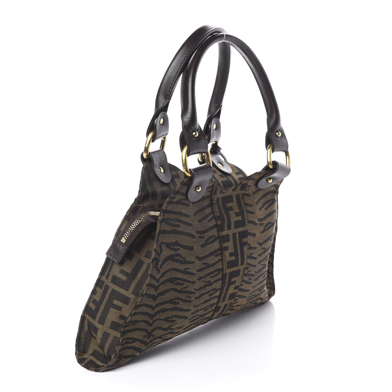 Fendi Zucca Small Devil Trapezio Tote Tobacco 2 of 11