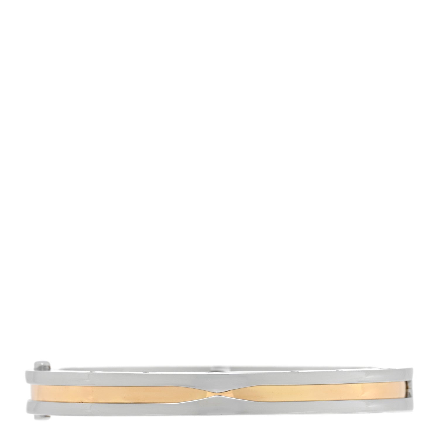 Bulgari 18K Yellow Gold Stainless Steel B.Zero1 Bangle Bracelet S 2 of 4