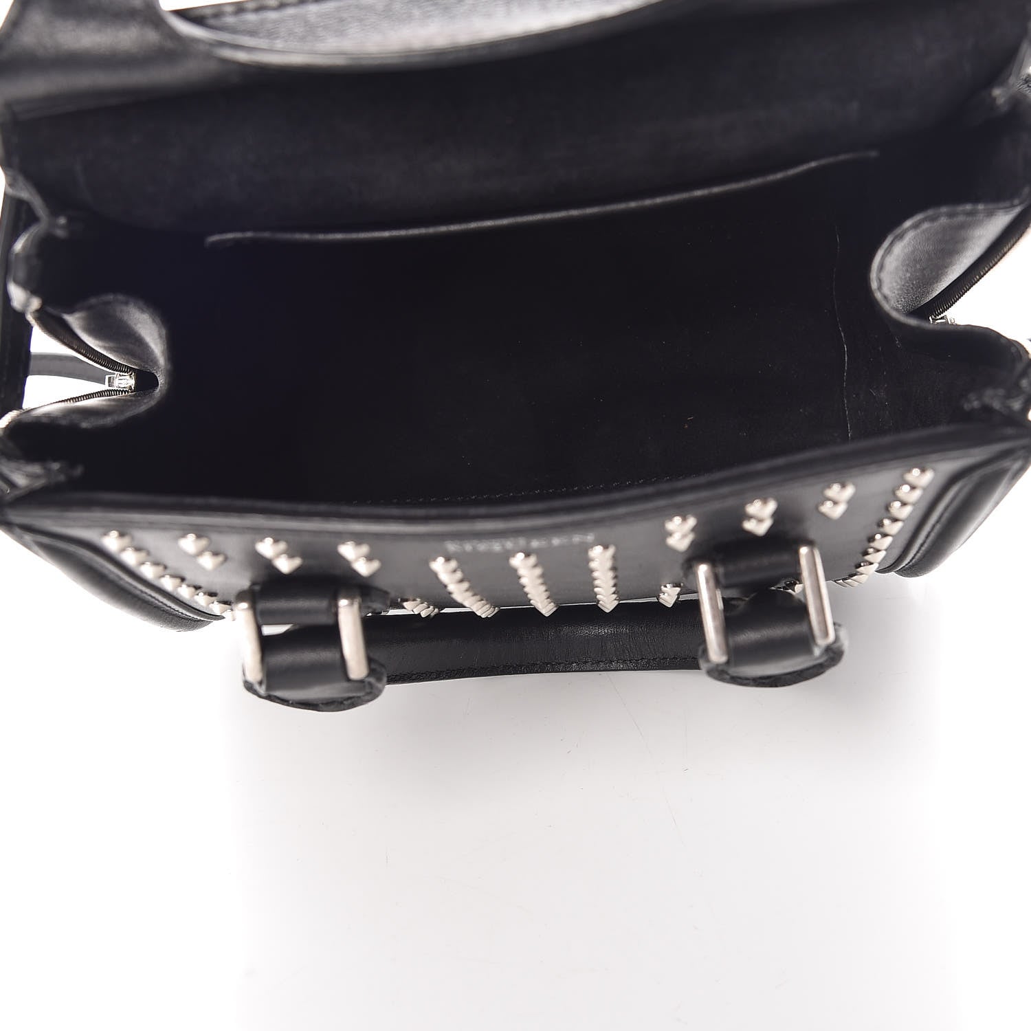 Alexander McQueen Calfskin Studded Mini Heroine Shoulder Bag Black 5 of 13