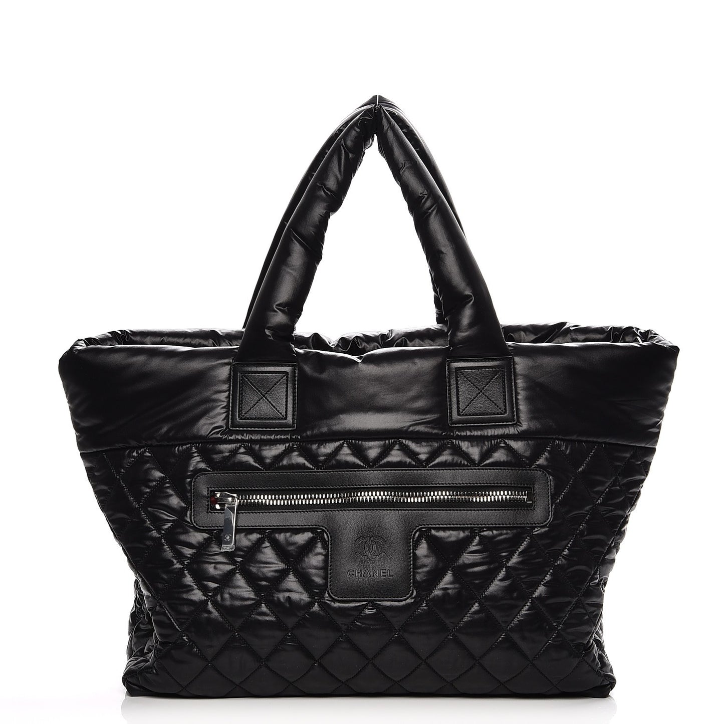 Nylon Quilted Large Coco Cocoon Tote Black