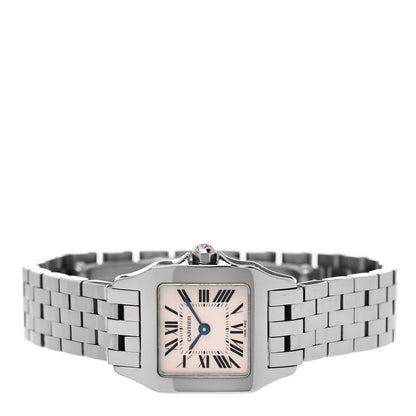 Cartier Stainless Steel Pink Mother of Pearl 20mm Santos Demoiselle Quartz Watch 2 of 5