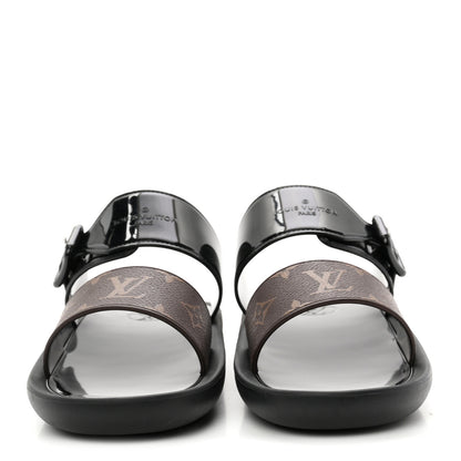 Louis Vuitton Monogram Sunbath Flat Mule Sandals 38 Black 3 of 9