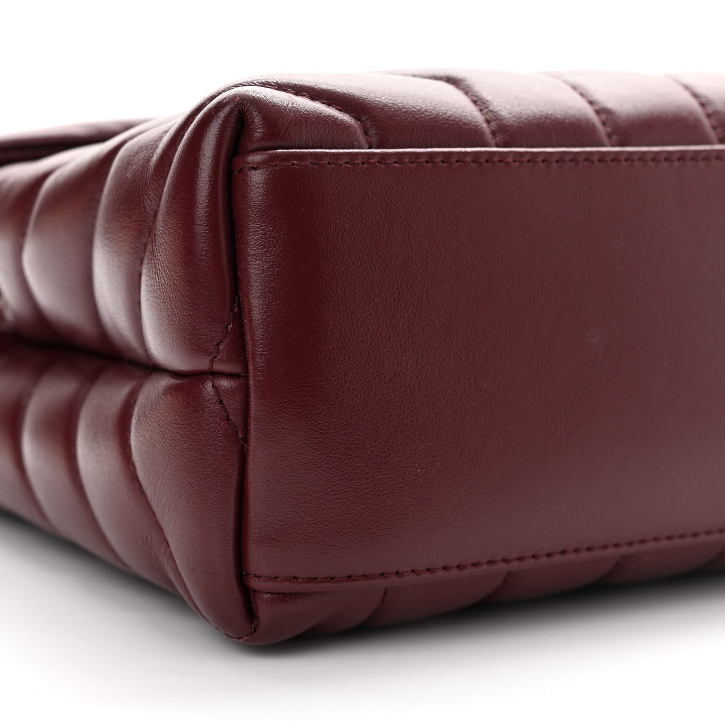 Calfskin Y Quilted Monogram Small Loulou Chain Satchel Dark Legion Red