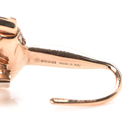 Gucci 18K Rose Gold Diamond Horsebit Drop Earrings 4 of 6