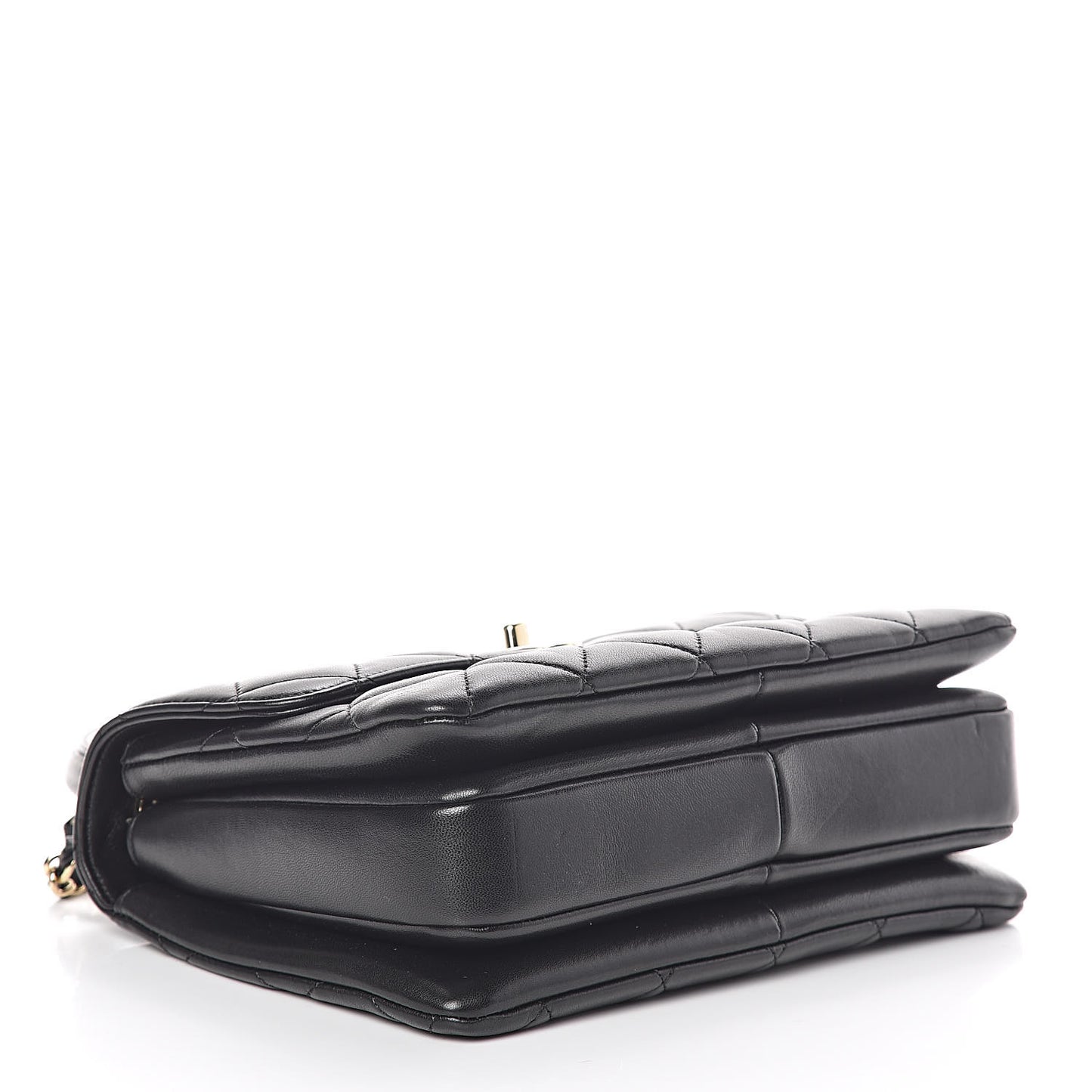 Lambskin Quilted Small Trendy CC Dual Handle Flap Bag Black