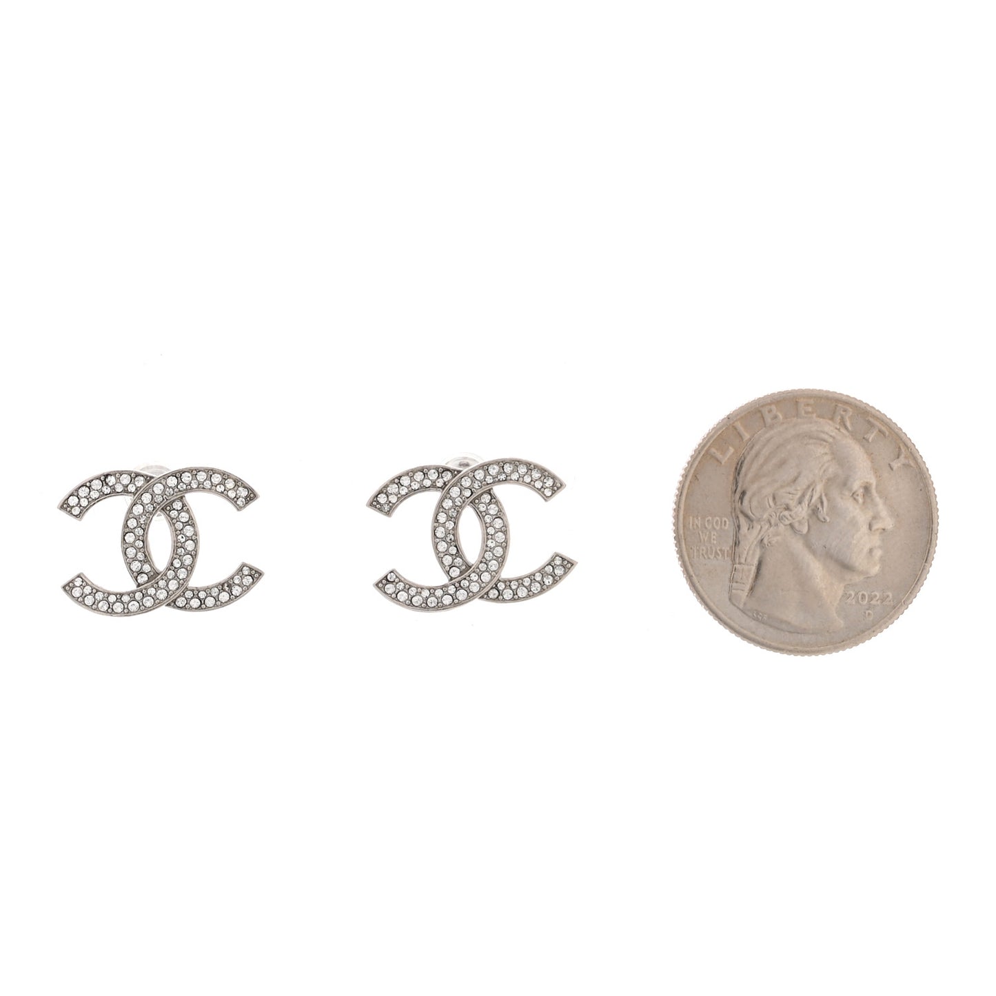 Crystal Palais Garnier CC Earrings Silver