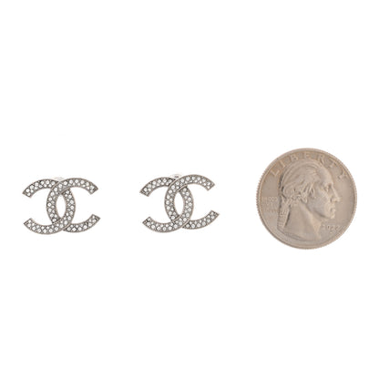 Chanel Crystal Palais Garnier CC Earrings Silver 3 of 6