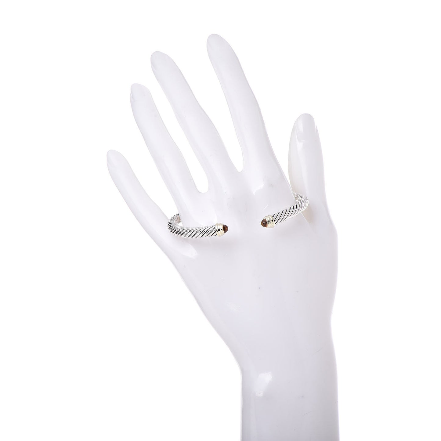 Sterling Silver 14K Yellow Gold Citrine 5mm Cable Classics Petite Color Bracelet