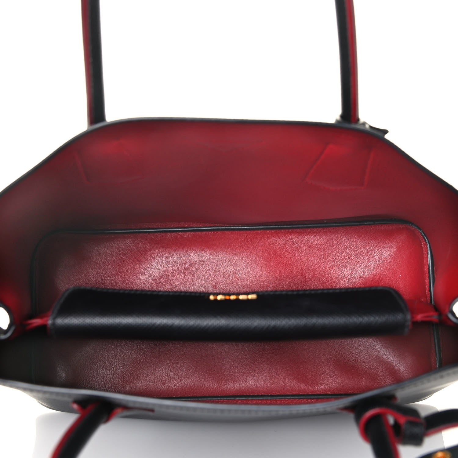Prada Saffiano Cuir Small Double Bag Black Fuoco 4 of 4