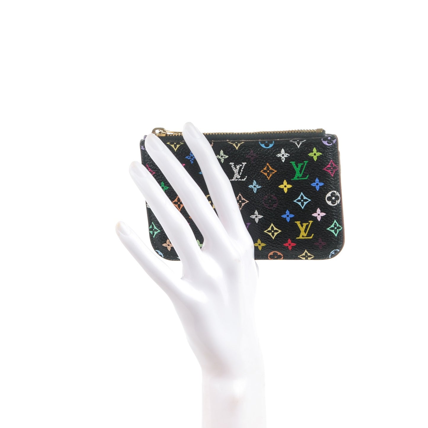 Monogram Multicolor Key Pouch Black Violet