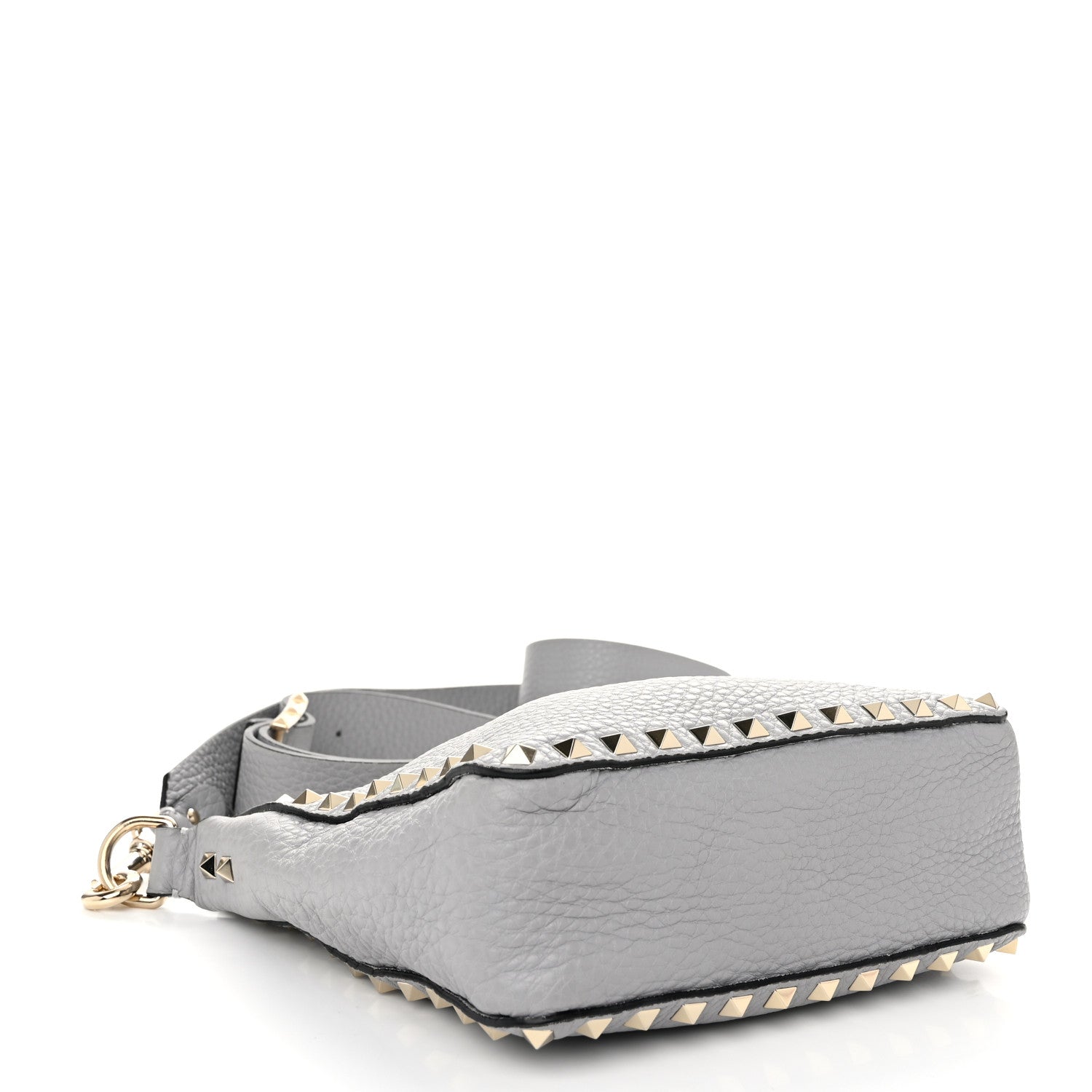 Valentino Garavani Pebbled Calfskin Mini Rockstud Flip-Lock Messenger Bag Pastel Grey 4 of 11