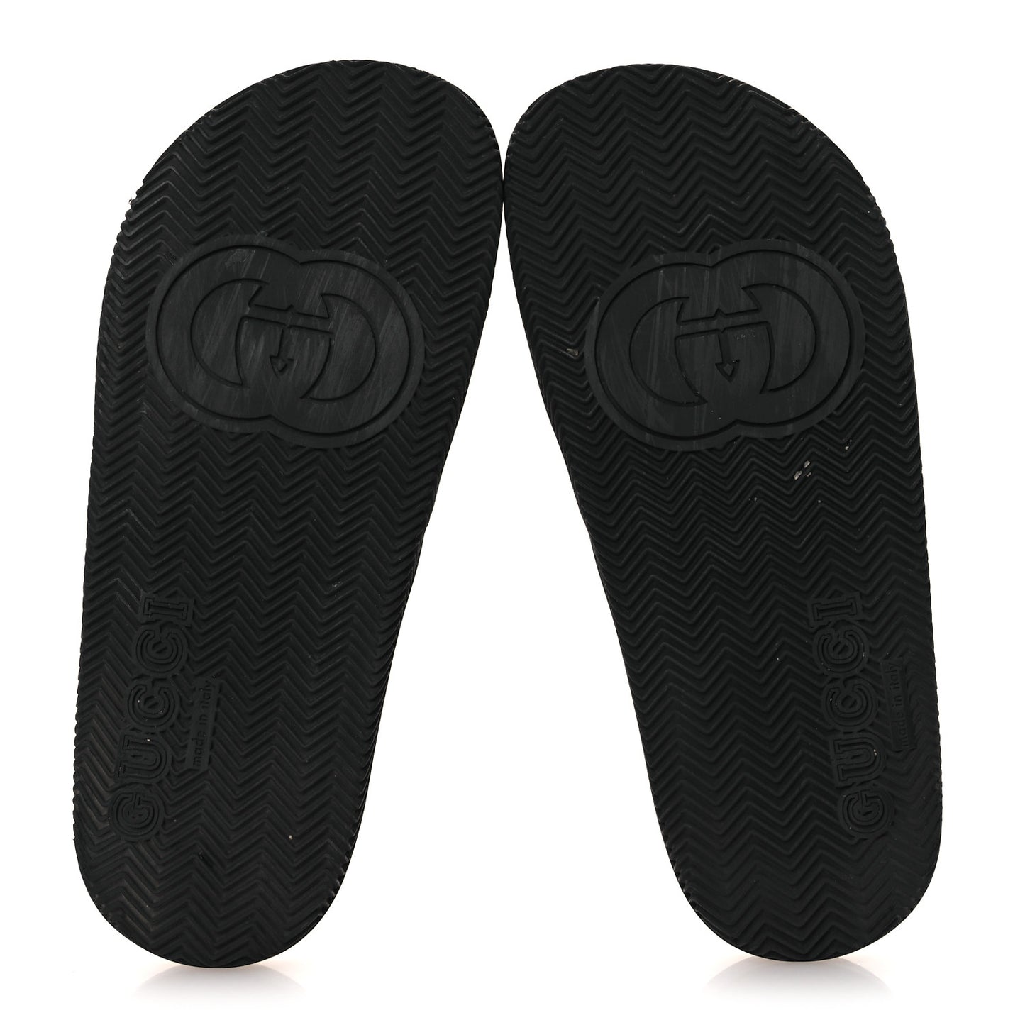 Rubber Web Womens Interlocking G Slide Sandals 33 Black Green Red