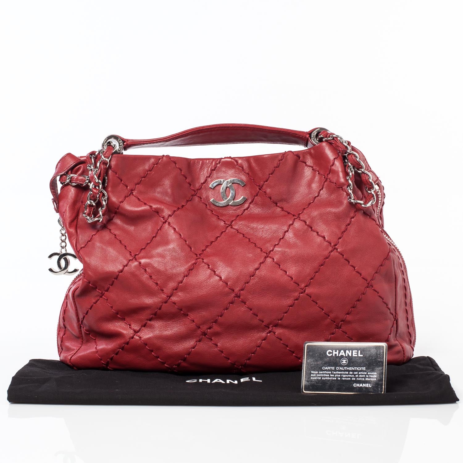Chanel Lambskin Expandable Tote Red 10 of 10