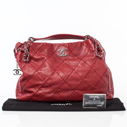 Chanel Lambskin Expandable Tote Red 10 of 10