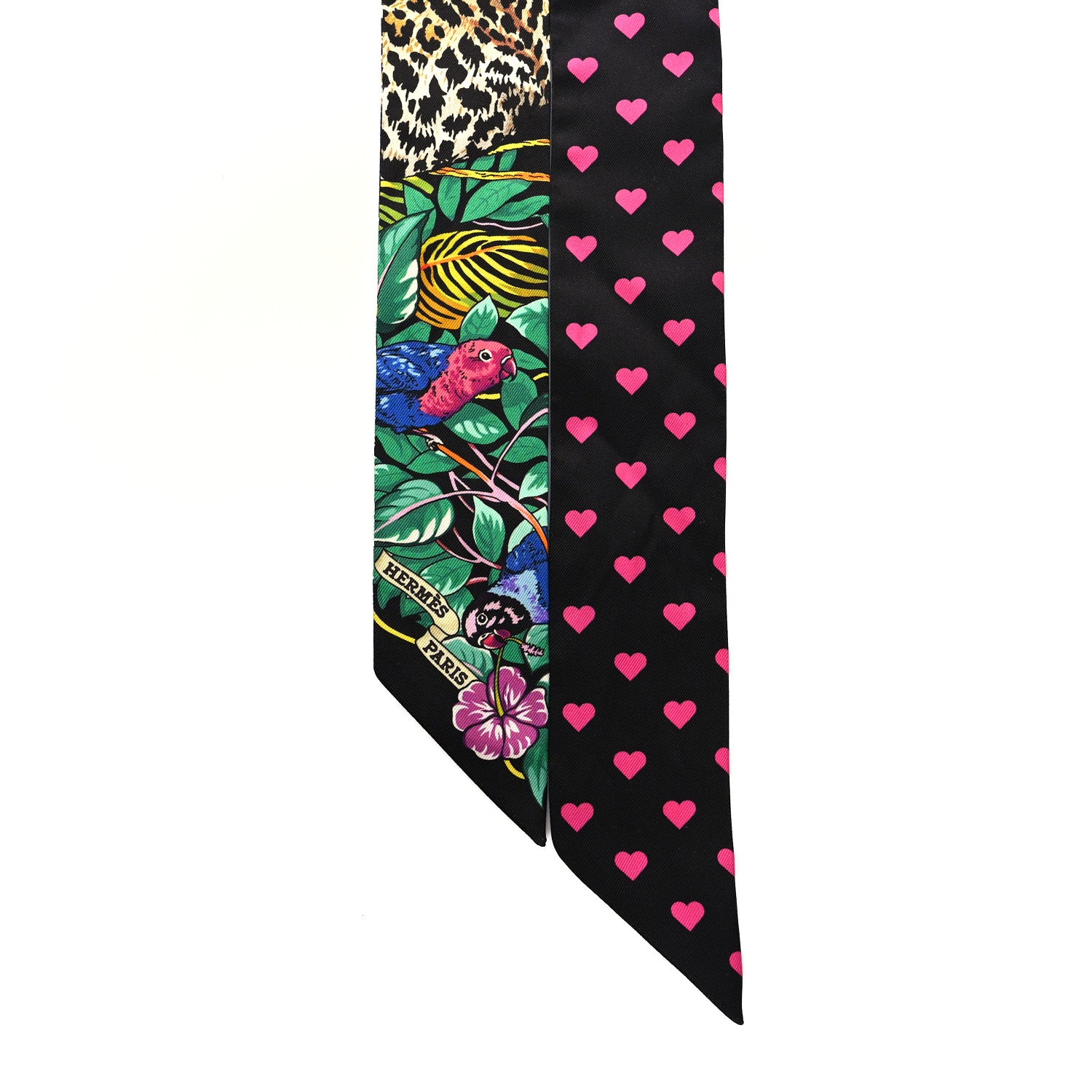Hermes Silk Jungle Love Love Twilly Black Vert Rose Vif 2 of 4