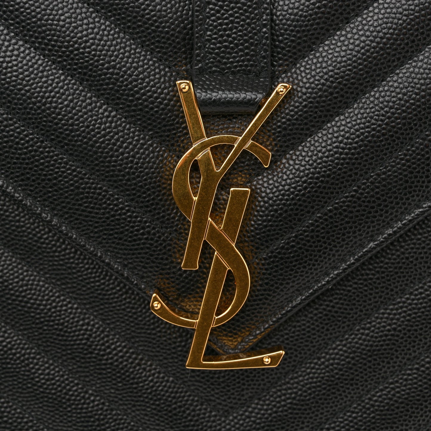 Grain De Poudre Matelasse Chevron Large Monogram Satchel Black
