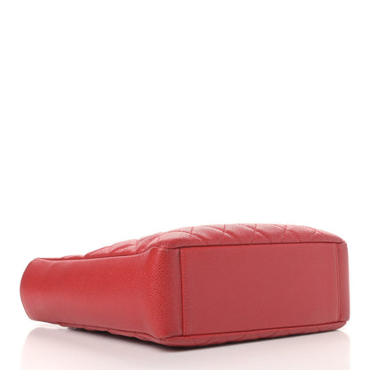 Chanel Caviar Quilted Petit Shopping Tote PST Red 4 of 10