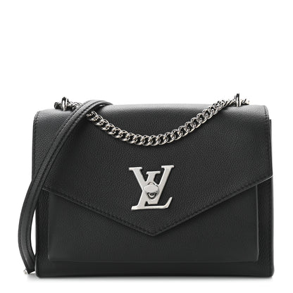 Louis Vuitton Soft Calfskin Mylockme Chain Bag BB Black 1 of 10