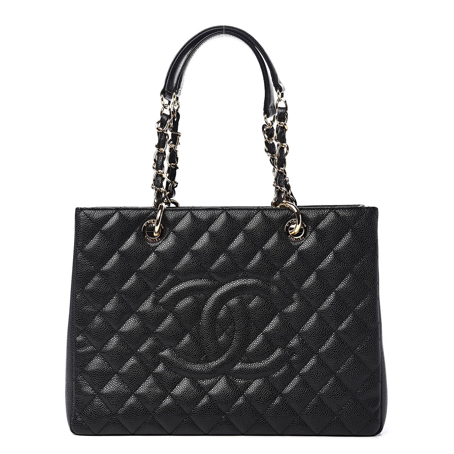 Caviar Quilted Grand Shopping Tote GST Black