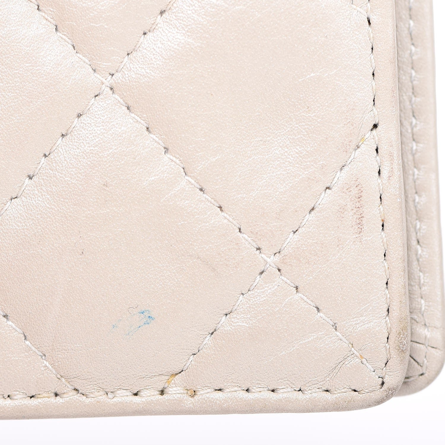 Chanel Aged Calfskin Quilted Cambon Quilted Yen Wallet Pearl 19 of 19