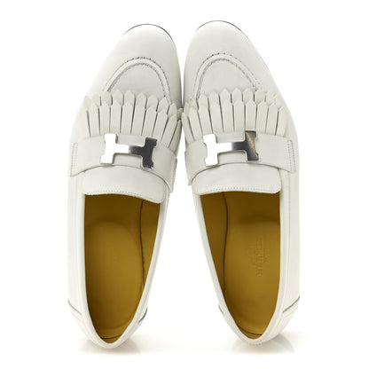 Hermes Calfskin Womens Royal Loafers 35 White 2 of 10