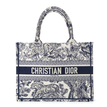 Christian Dior Canvas Embroidered Medium Dioriviera Toile De Jouy Book Tote Blue 1 of 4