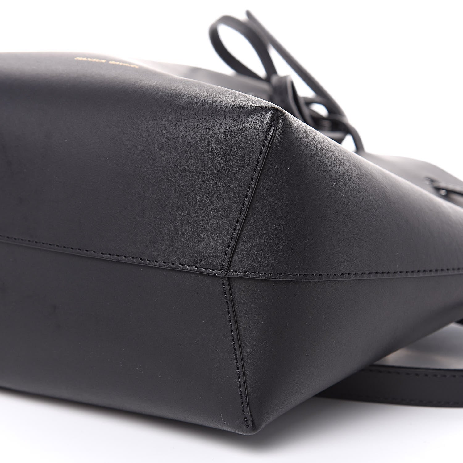 Mansur Gavriel Calfskin Mini Mini Bucket Bag Black Blu 8 of 9