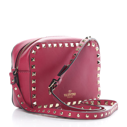 Valentino Garavani Vitello Rockstud Camera Crossbody Bag Raspberry 3 of 10