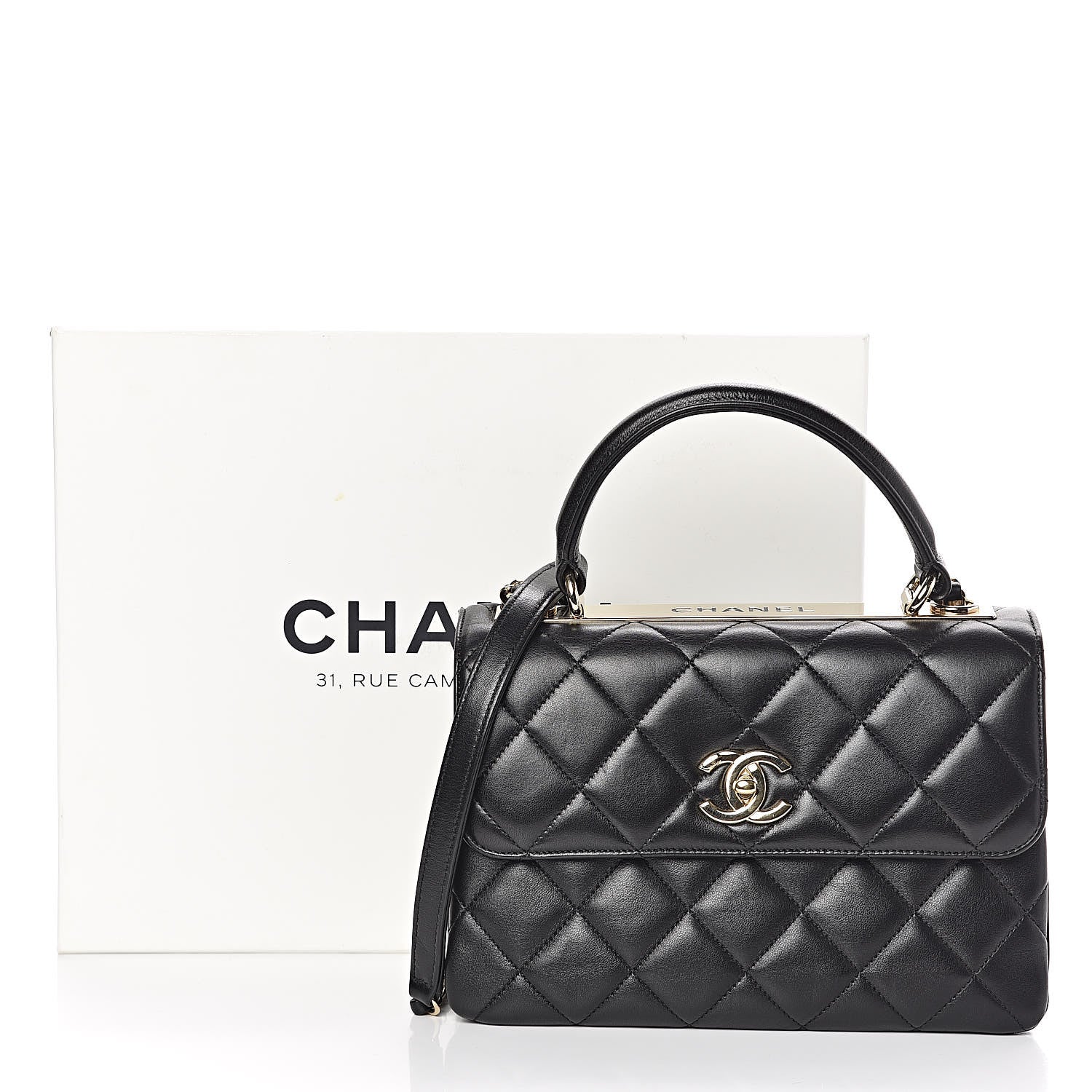 Chanel Lambskin Quilted Small Trendy CC Dual Handle Flap Bag Black 10 of 10