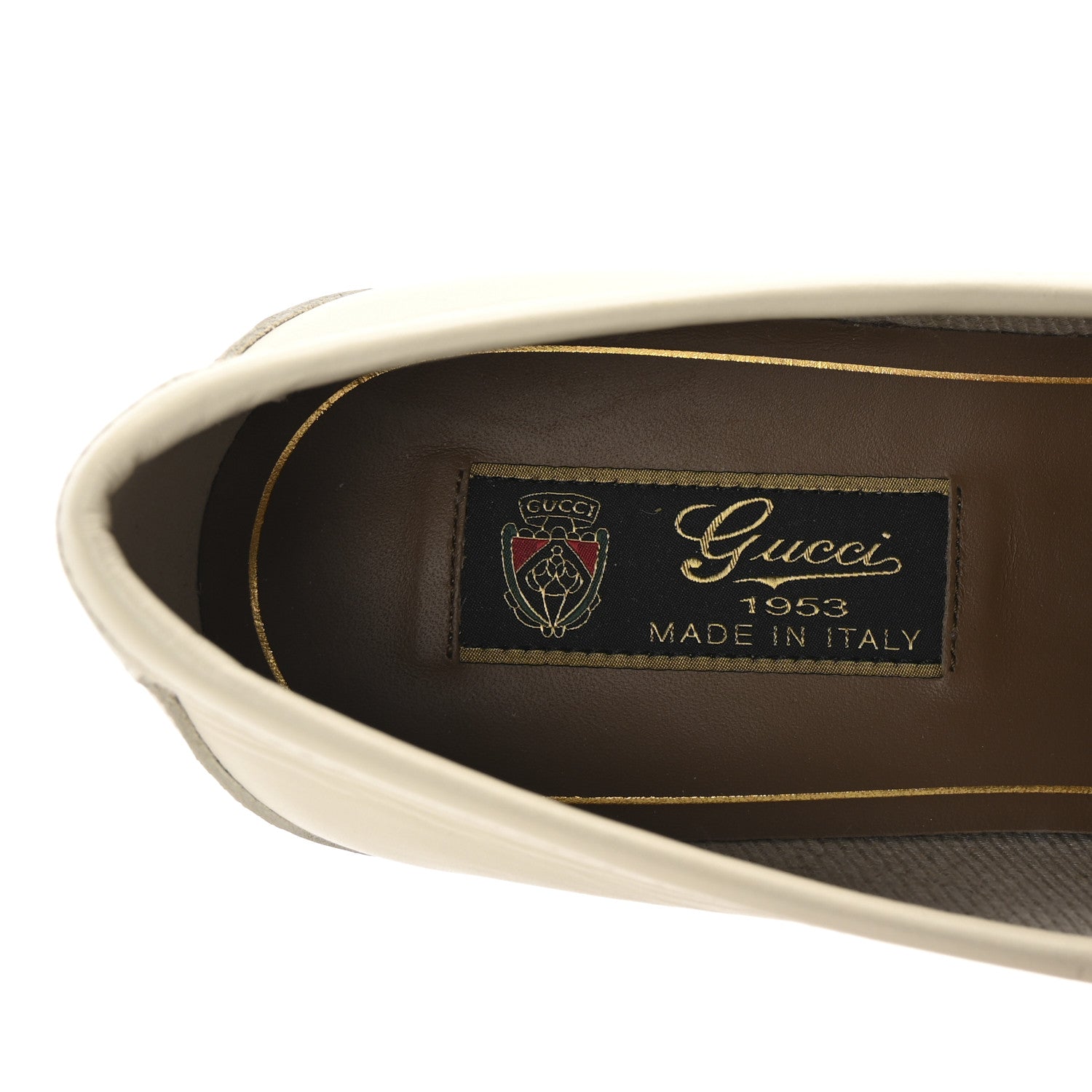 Gucci Betis Glamour Calfskin Womens 1953 Horsebit Loafers 37.5 Mystic White 8 of 8
