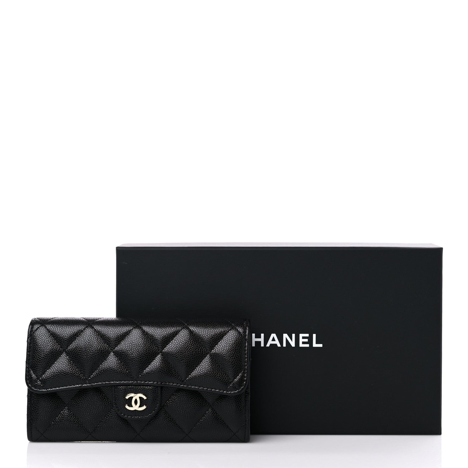 Chanel Caviar Quilted Medium Gusset Flap Wallet Black 11 of 11