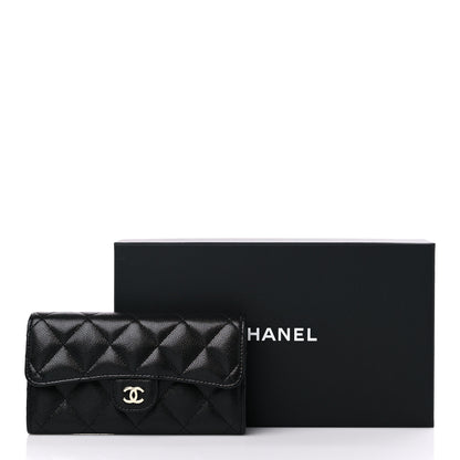 Chanel Caviar Quilted Medium Gusset Flap Wallet Black 11 of 11